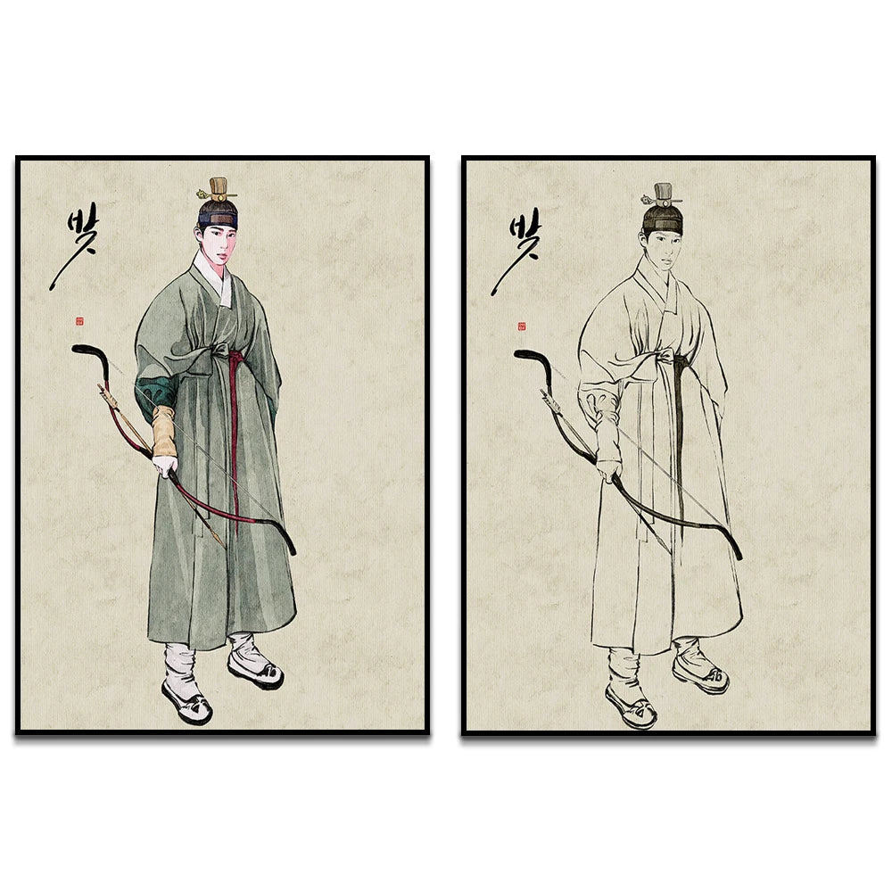 Matte Vertical Poster, Hanbok, Korean Painting, Korean Art, Asian Art Print