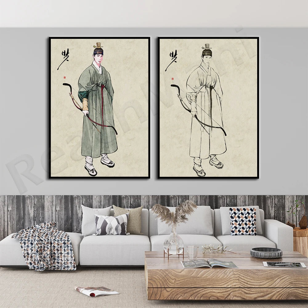 Matte Vertical Poster, Hanbok, Korean Painting, Korean Art, Asian Art Print