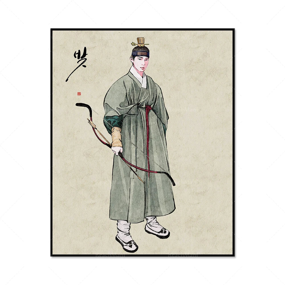 Matte Vertical Poster, Hanbok, Korean Painting, Korean Art, Asian Art Print