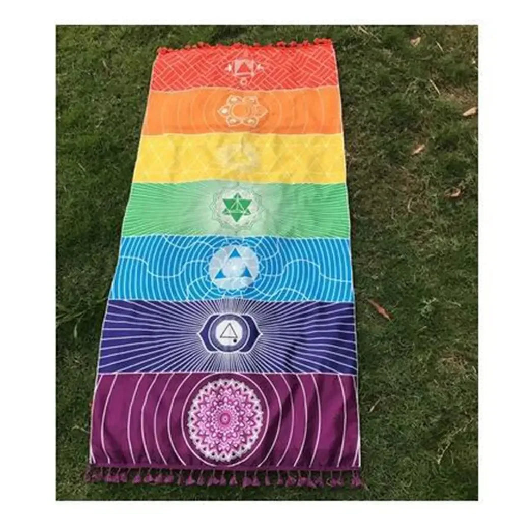 Meditation Yoga Rug Towels Mexico Chakras Tassel