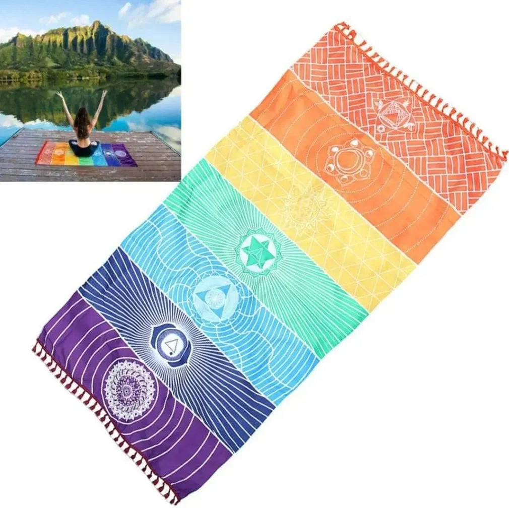 Meditation Yoga Rug Towels Mexico Chakras Tassel